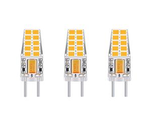 Bonlux 3-PCS 3W 12V G6.35 LED Ampoule Culot T3 / T4 / T5 G6.35 / GY6.35 Base Blanc chaud 3000K Remplacement de 30W Ampoule Halogène pour l’Éclairage Sous-Cabinet Lumière Lampe de Bureau