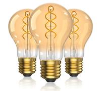Bonlux 3 pièces ampoule e27 vintage blanc chaud 2000K ampoules LED spirales filament A60 Globe ampoule basse consommation verre ambré ampoules Decorative Non-dimmable pour humeur Éclairage ambiant