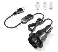 Bonlux Adaptateur Bouteille pour Douille de Lampe, Douille E27 avec Cable et Interrupteur, Kit Lampe Bouteille de Vin, Support Lampe Bouteille, DIY Bottle Lamp Kit, Noir, Lot de 1