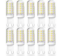 Bonlux Ampoule G9 LED Blanc Froid 6000K 4W Equivalent Lampe Halogene G 9 40W, Petite Ampoule Culot GU9, Non Dimmable, Économie d'énergie,Sans Scintillement,Angle de Faisceau 360°,AC220-240V, Lot de 10