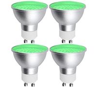 Bonlux Ampoule LED GU10 Couleur Verte, 5W MR16 GU10 Spot Ampoule Angle de Faisceau 120° Réflecteur Vert Ampoule LED Couleur Verte Spot LED pour Éclairage Décoratif, Lot de 4, LST-GU10