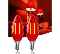 Bonlux Ampoule LED Rouge E14, 2W Équivalente à une ampoule classique 20W, Lumière rouge pour Halloween, Noël, Festivals, Bars et Fêtes