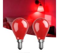 Bonlux Ampoule LED Rouge E14, 4W (Remplace 30W), 350 Lumens, Lumière d'Ambiance pour Fêtes, Noël, Bars Culot à Vis Candle, Pack de 2