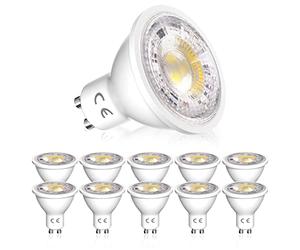 Bonlux Ampoules LED GU10 Dimmable, GU10 LED Blanc Chaud Ampoule 3000K, 5W équivalent 50W Lampe Halogène, AC 230V 400LM Ampoule LED Spot Culot GU10, 38° Larges Faisceaux pour Salon(Lot de 10)