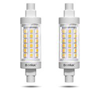 Bonlux Ampoules R7s LED 78 mm 8 W, blanc chaud 3000 K, équivalent 80 W lampe R7s halogène linéaire J78, gradable, AC220-240 V, angle de faisceau de 360 °, 2 pièces