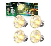 Bonlux E27 Ampoule Chauffante 50W Tortue Lampe Chauffante pour Animaux de Compagnie 220-240V UVA + UVB E27 Ampoule Reptile Aquarium, Ampoules pour Habitat pour Animaux (4pcs)