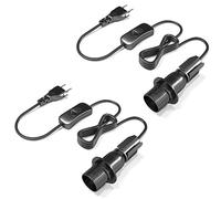 Bonlux Kit lampe bouteille de vin, Support de lampe de bouteille, Adaptateur de bouteille, douille E14 avec interrupteur cable- Noir Lot de 2