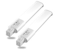 Bonlux Lot de 2 ampoules LED 6 W PL G23 à 2 broches 13 W CFL/Ampoule fluorescente compacte de remplacement 180 degrés Angle de faisceau LED PL horizontal encastré G23 Lumière du jour 6000 K