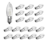 Bonlux Lot de 20 ampoules de rechange E10 Blanc chaud 2200 K, 0,2 W, 10 V-55 V Bougie ondulée Bougies LED coniques pour arches de bougies et guirlandes lumineuses
