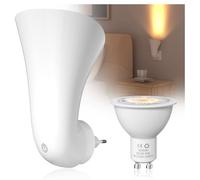 Bonlux Projecteur mural GU10 à Brancher - Lampe sur Prise avec Spot LED Lumière Chaude, éclairage mural Indirect Intérieur, petite Lampe de Chevet