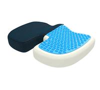 bonmedico Coussin Chaise Bureau - Coussin Orthopédique et Ergonomique en Mousse à Mémoire de Forme - Large, Bleu