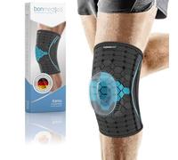 bonmedico Genouillère Sport et Rotulienne, Attelle Genou pour Arthrose et Ligamentaire, Genouillère de Travail et Running, Flexband Genou, Maintien Articulaire Respirant, Femme & Homme, Noir, XL