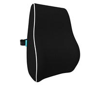 bonmedico Oreiller de Dos Ergonomique en Mousse à Mémoire de Forme, Oreiller de Dos pour Une Position Assise Confortable au Quotidien, Oreiller Lombaire pour la Maison et Le Bureau, Noir, Standard