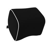 bonmedico Oreiller Dorsal Ergonomique en Mousse à mémoire de Forme, Oreiller Dorsal pour Une Position Assise Confortable au Quotidien, Oreiller Lombaire pour la Maison et Le Bureau, Noir, Standard