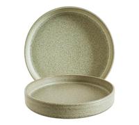 Bonna Adelfa Ripple ADFRPL23JO Lot de 6 assiettes creuses empilables 23 cm, 415 ml, en porcelaine verte, passent au micro-ondes et au lave-vaisselle, vaisselle moderne pour le quotidien et la