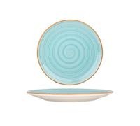 Bonna Assiette à dîner - Aqua - Porcelaine - 25 cm - lot de 6
