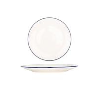 Bonna Assiette à dîner - Linea Blue - Porcelaine - 25 cm - lot de 6