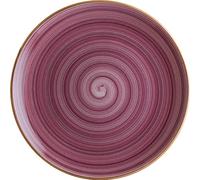 Bonna Aura Blackberry Gourmet ABBGRM27DZ Lot de 6 assiettes plates, rondes, 27 cm de haut, violet/crème, en porcelaine, pour dîner, service de table