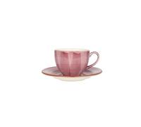 Bonna Aura Blackberry - Tasses à thé et soucoupe - 230 cc - Porcelaine - lot de 6