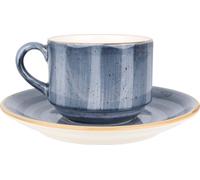 Bonna Aura Dusk - Tasses à thé et soucoupes - 210 cc - Porcelaine - set de 6 pièces