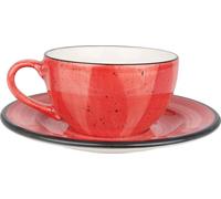 Bonna Aura Passion - Tasses à café et soucoupes - 250 cc - Porcelaine - set de 6 pièces