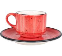 Bonna Aura Passion - Tasses à café et soucoupes - 80 cc - Porcelaine - set de 6 pièces