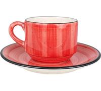 Bonna Aura Passion - Tasses à thé et soucoupes - 210 cc - Porcelaine - set de 6