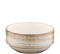 Bonna Aura Terrain ATRBNC12JO Lot de 6 bols empilables ronds en porcelaine Beige crème marron clair 12 cm 35 cl 5,3 cm de profondeur