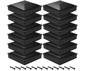 bonna capuchons de poteau 7 x 7 cm - En plastique - Pour poteaux de clôture avec vis (24pcs)
