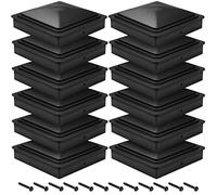 bonna Lot de 12 capuchons de poteau 7 x 7 cm - En plastique - Pour poteaux de clôture avec vis - 12pcs