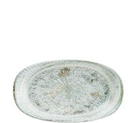 Bonna Lot de 2 assiettes de service ovales en porcelaine vertes et blanches Odette Olive Gourmet 24 x 14 cm Protection des bords