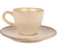 Bonna Sand Hygge - Tasses à Espresso et soucoupes - 80 cc - Porcelaine - set de 6 pièces
