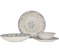 Bonna Set de vaisselle - Luca Mosaic - 24 pièces - 6 personnes - Porcelaine