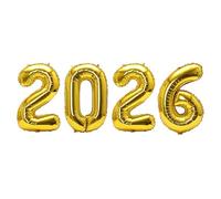 Bonne année 2026 ballons or argent rose noir nombre 2026 feuille ballons 16/32in multicolore bonne année bannière décorations de fête