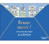 Bonne Année ! - 24 cartes de vœux à colorier - Collectif - Leduc Creatif - Livre-jeu