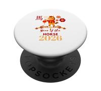 Bonne année Chinoise 2026 Année du Cheval 2026 PopSockets PopGrip Adhésif