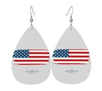 Bonne Fête De Christophe Colomb Boucles D'Oreilles En Cuir Double Face Boucles D'Oreilles Légères Boucle D'Oreille Pour Fête Des Mères Décorations Femme