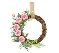 Bonne Fête des Mères Couronne Guirlande De Porte D'entrée Décor Mur Rotin Ornements Fleur Fleur Cadeaux