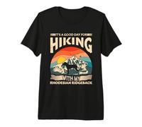 Bonne journée pour la randonnée - Silhouette rétro Rhodesian Ridgeback T-Shirt Haut de Gamme