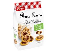 BONNE MAMAN - Biscuits Feuilletés Croquants au Chocolat et Noisette, Plaisir Gourmand (Sachet 250g, 43 pcs) - lot de 4 - Vendu par Lot