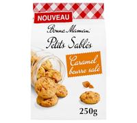 BONNE MAMAN - Biscuits Sablés au Caramel Beurre Salé, Gourmandise Fondante et Croquante (Sachet 250g, 24 biscuits) - Le Lot De 4