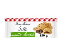 BONNE MAMAN - Biscuits Sablés Noisette et Chocolat Fondant, Texture Croustillante (150g, 14 pièces) - lot de 4 - Vendu par Lot