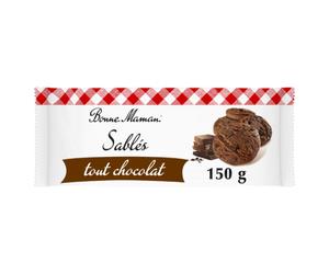 BONNE MAMAN Biscuits Sablés Tout Chocolat et Pépites de Chocolat 150g