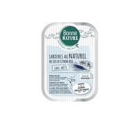 BONNE NATURE - SARDINES AU NATUREL AU JUS DE CITRON SANS ARETE 115G
