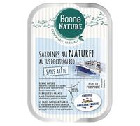 BONNE NATURE - Sardines au naturel au jus de citron (sans arêtes) 115g - Vente à l'unité - meilleure offre