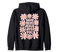 Bonne Nouvelle chrétienne Jésus Vous Aime rétro Sweat à Capuche