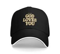 Bonne Nouvelle : Dieu t’Aime Casquettes Blanches personnalisées de Baseball pour Hommes Adultes Churrasques de Plage Casquette à Dos de Plage