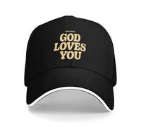Bonne Nouvelle Dieu Vous Aime Casquettes de Baseball personnalisées Blanches pour Hommes Adulte mâle Plage Papa Chapeau Snapback Casquette Coton, pour Toutes Les Saisons