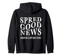 Bonne Nouvelle : Jesus Loves You Inspiring Back Print Christian Sweat à Capuche