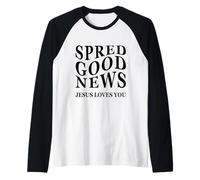 Bonne Nouvelle Jésus Vous Aime inspirant l'amour de Dieu chrétien Manche Raglan